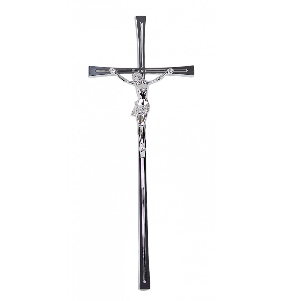 Krzyż Romano mosiężny chromowany z pasyjką